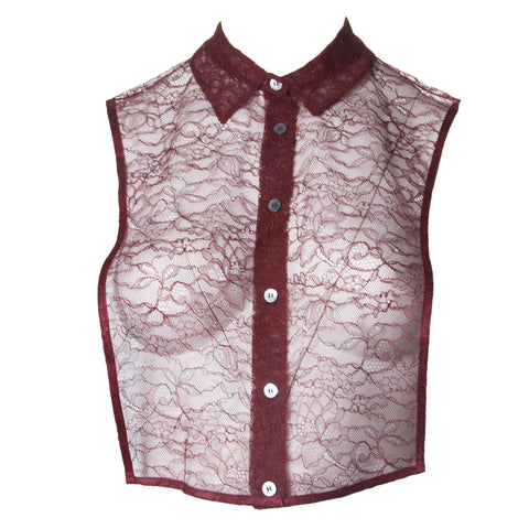 MARINA RINALDI Women's Red Queen Sheer Lace Vest $355 NWT