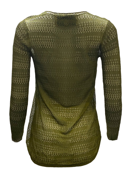 HANLEY MELLON Women's Olive Green Open Front Cardigan Sz L $425 NEW