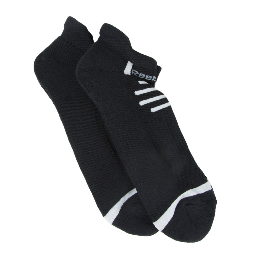 Reebok Men's 2 Pack Big and Tall Low Cut Socks, Black/White, 12.5-16