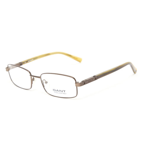 Gant Reynold Rectangular Metal Eyeglass Frames 53mm - Satin Brown NEW