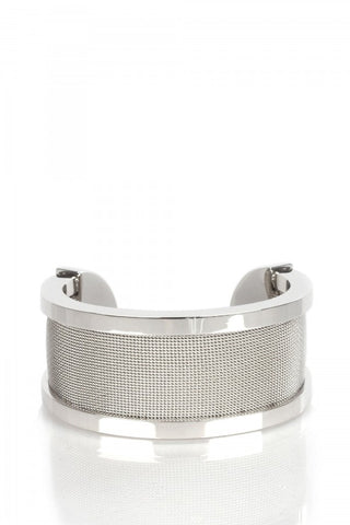 Rebecca Minkoff Silvertone Woven Metal Cuff Bracelet $128