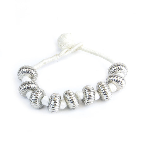 Rebecca Minkoff White Bali Bead Friendship Thread Bracelet $68