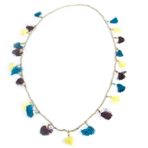 Rebecca Minkoff Multi-Colored Beaded Long Tassel Necklace $128