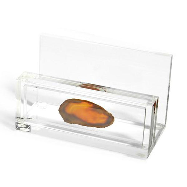 RABLABS Azure Eiro Agate & Lucite Business Card Holder $95 NEW