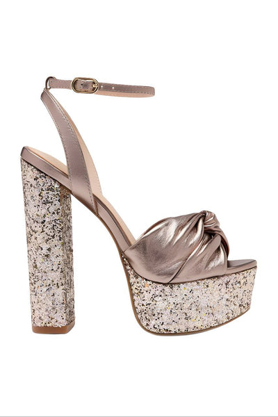 RACHEL ZOE Women's Pink Glitter Platform Claudette Pumps #001PMP 8.5 NWB