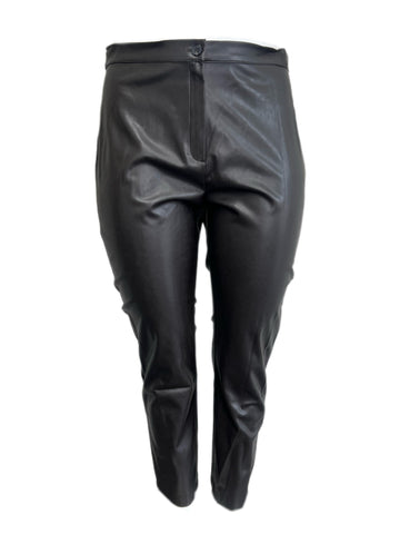 Marina Rinaldi Women's Brown Radiale Slim Faux Leather Pants NWT