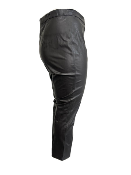 Marina Rinaldi Women's Brown Radiale Slim Faux Leather Pants NWT