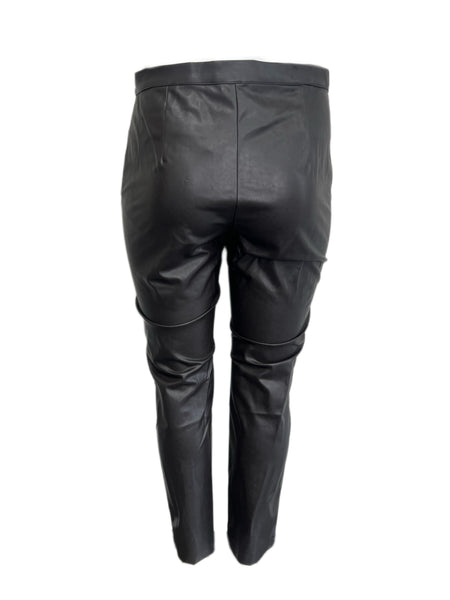 Marina Rinaldi Women's Brown Radiale Slim Faux Leather Pants NWT