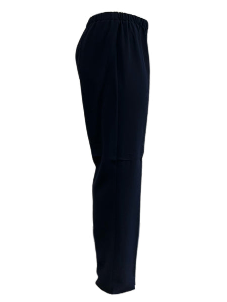 Marina Rinaldi Women's Navy Radici Elastic Waist Straight Pants NWT