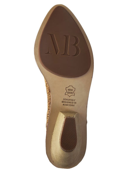 MATT BERNSON Women's Brown Chestnut Raffia Marlow Booties #MB108-4 NWB