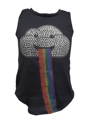 TEREZ Girl's Black Rainbow Racerback Tank #507037971 4 Years NWT