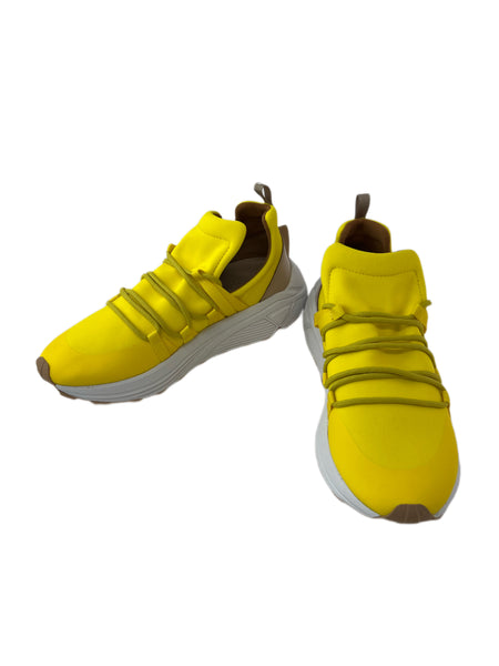 Max Mara Women's Bright Yellow Raiss Stretch Lace Up Sneakers Size 7 NWT