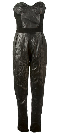 J. LINDEBERG Women's Black Ramona Leather Jumpsuit $1000 NWT