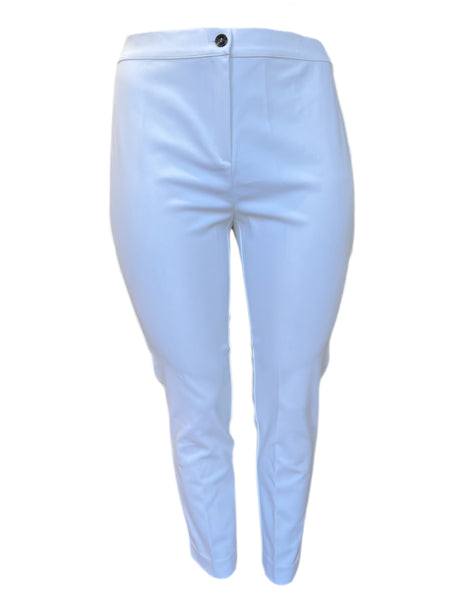 Marina Rinaldi Women's White Ranch Mid Rise Slim Fit Pants Size 14W/23 NWT