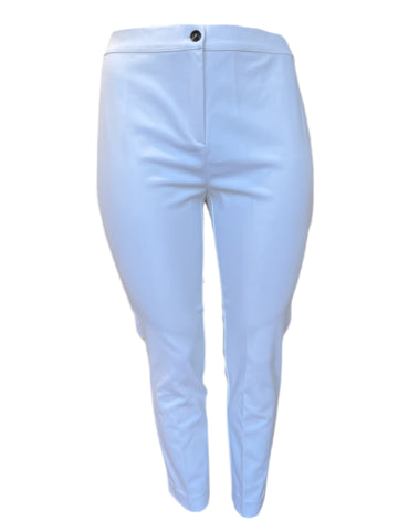 Marina Rinaldi Women's White Ranch Mid Rise Slim Fit Pants Size 14W/23 NWT