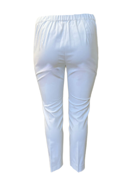 Marina Rinaldi Women's White Ranch Mid Rise Slim Fit Pants Size 14W/23 NWT