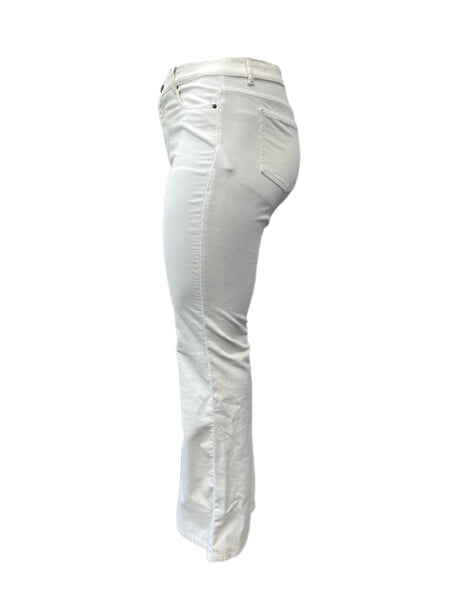 Marina Rinaldi Women's White Rapporto High Rise Velvet Pants NWT