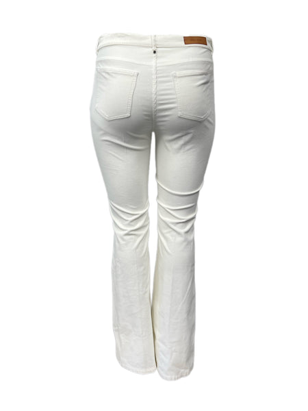 Marina Rinaldi Women's White Rapporto High Rise Velvet Pants NWT