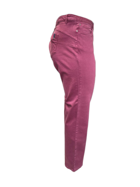 Marina Rinaldi Women's Burgundy Raro Mid Rise Slim Denim Pants Size 22W/31