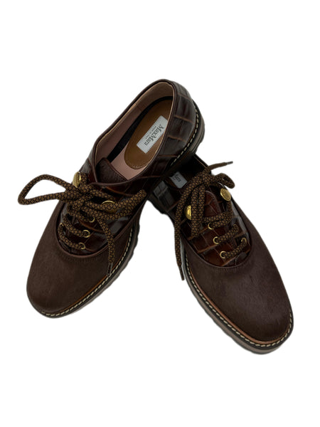 Max Mara Women's Cuoio Recital Embossed Oxfords Size 7 NWB