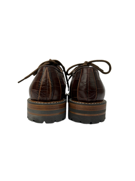 Max Mara Women's Cuoio Recital Embossed Oxfords Size 7 NWB