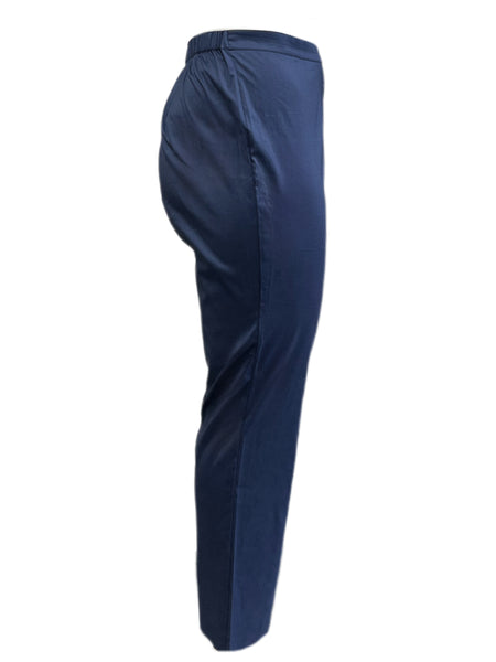 Marina Rinaldi Women's Navy Recoaro Elastic Waist Slim Pants NWT