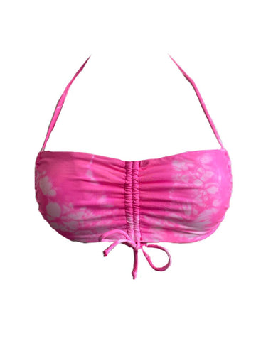 Frankies Women's Tie Die Pink Reed Swim Top Size S NWT