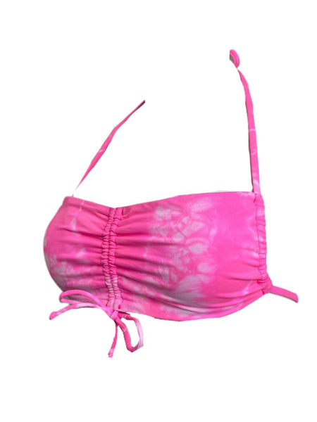 Frankies Women's Tie Die Pink Reed Swim Top Size S NWT