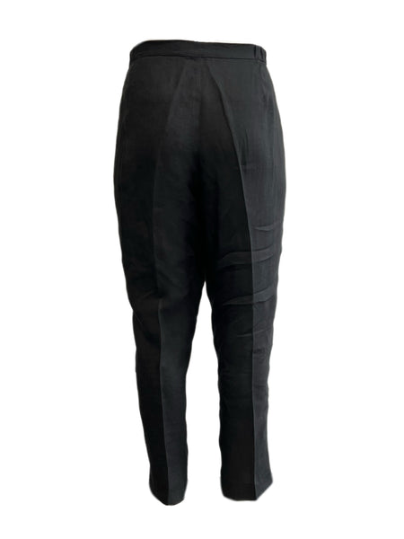 Marina Rinaldi Women's Black Regione High Rise Flax Straight Pants Size 22W/31