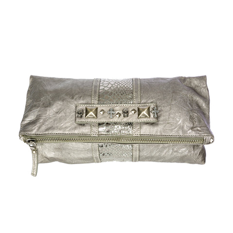 Religion Women's Faux Leather Viper Clutch Bag One Size Silver