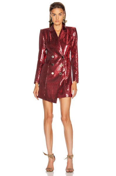 RETROFETE Women's Red Sequin Selena Jacket Dress $760 NWT