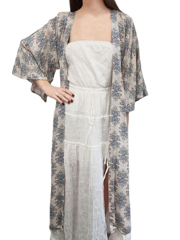 LOST IN LUNAR Women's Multicoloured Long Soft Rayon Robe #L0155 X-Small NWT