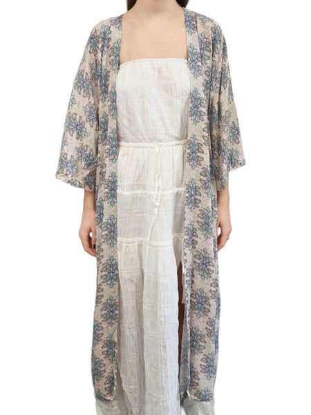 LOST IN LUNAR Women's Multicoloured Long Soft Rayon Robe #L0155 X-Small NWT