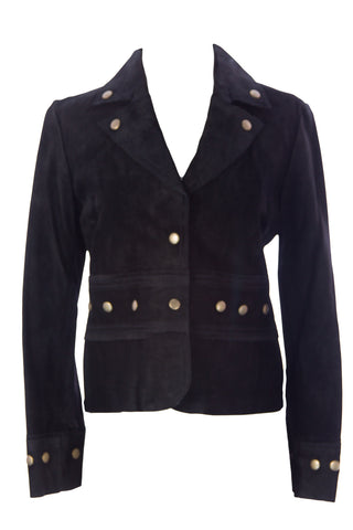 LUCIANO ABITBOUL Women's Rona Black Suede Blazer Style Jacket $649 NEW