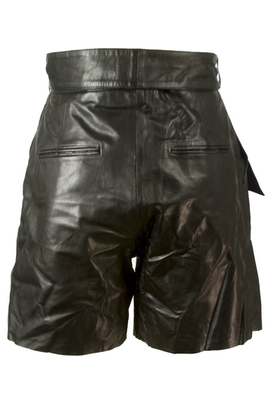 J. LINDEBERG Women's Black Rosy Leather Shorts $450 NWT