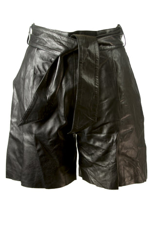 J. LINDEBERG Women's Black Rosy Leather Shorts $450 NWT