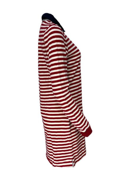 Guideboat Co Women's Red Stripe Long Sleeve Rugby Dress Size L NWT