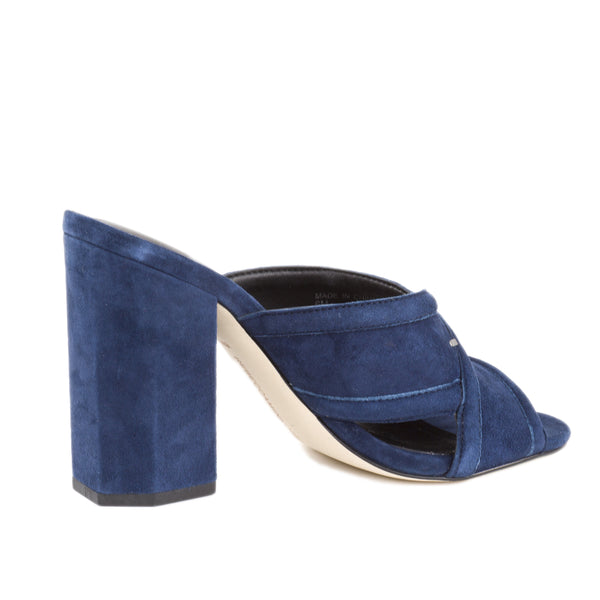 REBECCA MINKOFF Women's Ryann Suede Chunky Heel Silde Sandals $195 NIB