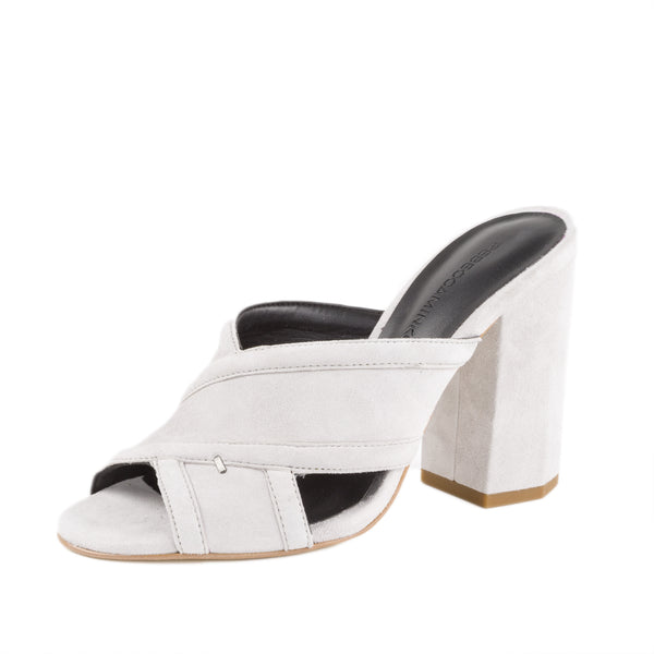 REBECCA MINKOFF Women's Ryann Suede Chunky Heel Silde Sandals $195 NIB