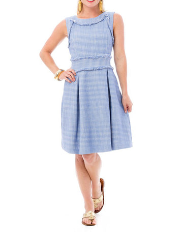 ELIZABETH MCKAY Women's Periwinkle Rye Dress $285 NEW