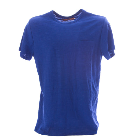 OLASUL Men's Navy Blue Short Sleeve Pocket T-Shirt $60 NEW