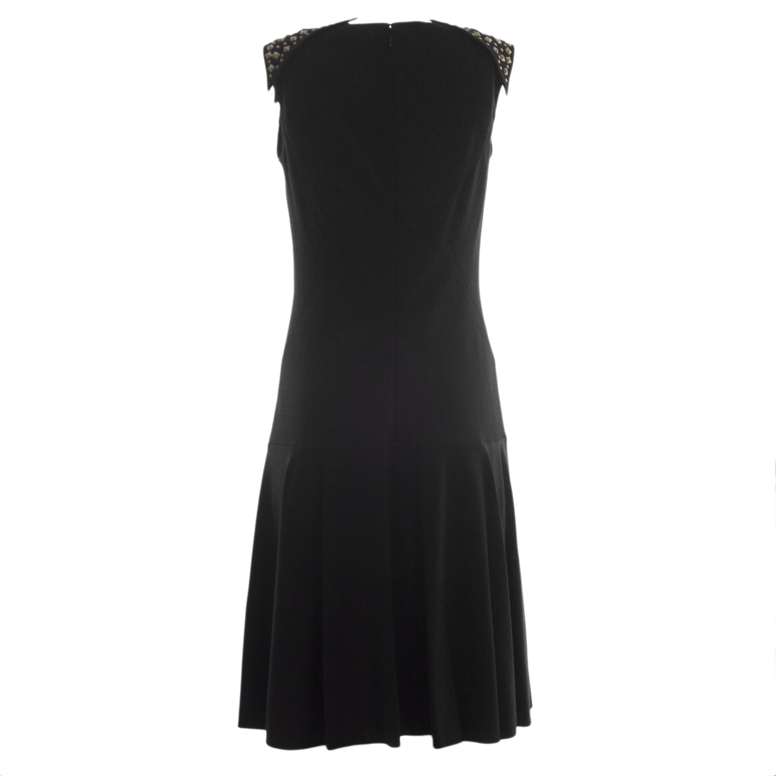 Nue by Shani Women s Black Studded Shoulder A Line Dress S153 Nwt