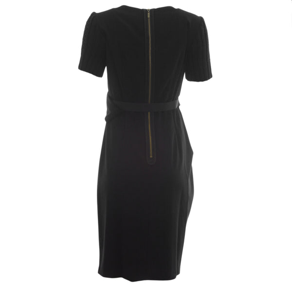 NUE by Shani Women's Black Knit Sleeve Belted Sheath Dress S248 $290 NWT