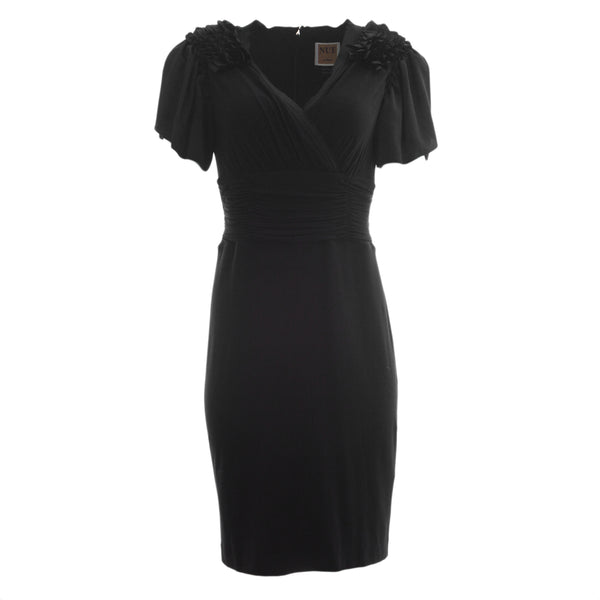 NUE by Shani Women's Black Flutter Sleeve Cocktail Dress S457 $280 NWT