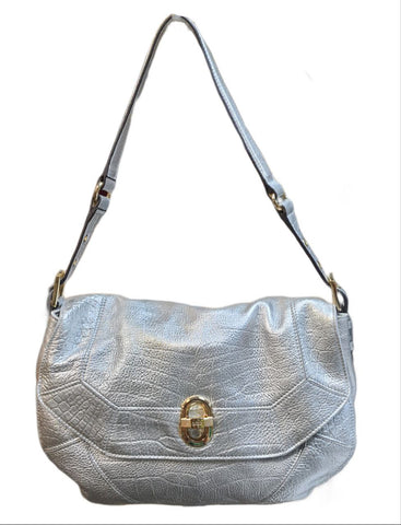 AIMEE KESTENBERG Women's Silver Leather Shoulder Bag #637091 One Size NWT
