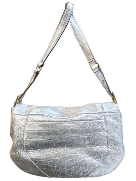 AIMEE KESTENBERG Women's Silver Leather Shoulder Bag #637091 One Size NWT