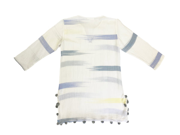 ROBERTA ROLLER RABBIT Women's Natural Sag Harbor Tasseled Kurta $125 NEW