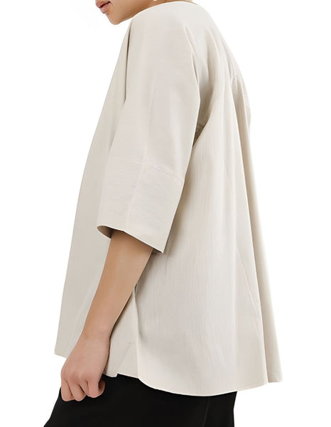 KOWTOW Women's Beige Oatmeal Organic Cotton Sail Top #W17W11 Large NWT