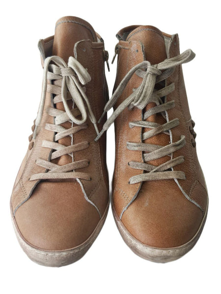 LIEBESKIND Women's Brown Sand Ankle High Sneakers #LK5017 10.5 NWOB