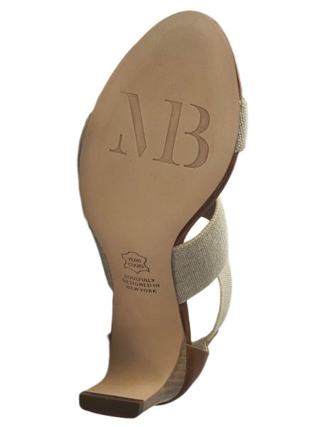 MATT BERNSON Women's Brown Sand Cognac Elastic Zinnia Pump #MB161 NWB